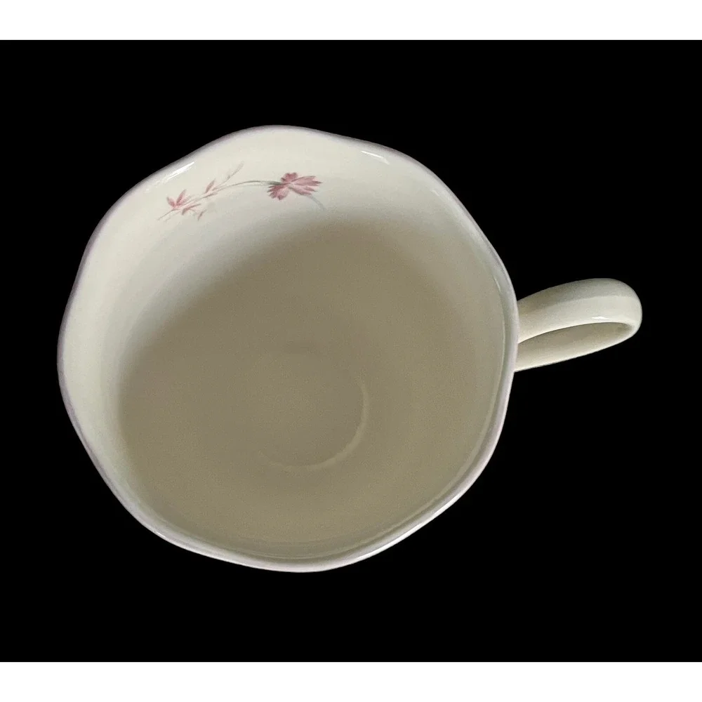 Set Of 6 Mikasa Rondo Stephanie Flat Cups EJ 952 Cream Colored with Wildflowers‎
